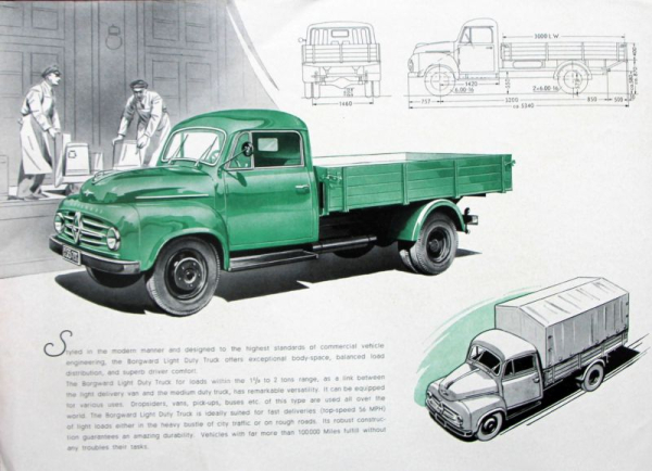 Borgward 60 HP Light Duty Truck Modelprogram 1955 Truckbrochure (10056)